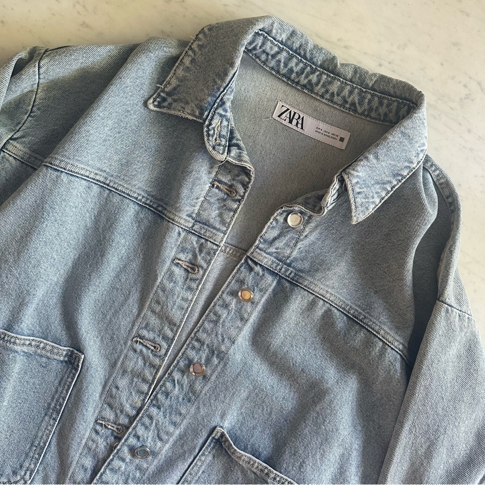 Zara Faded Blue Denim Jacket